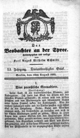 33. Stueck, 16. August 1852