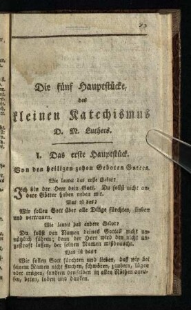 Die fünf Hauptstücke des kleinen Katechismus ( D. M. Luthers.)