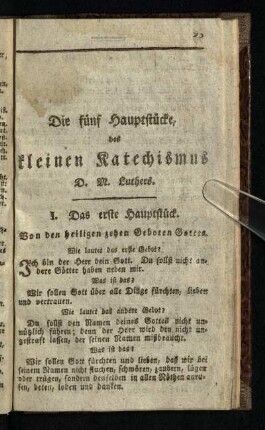 Die fünf Hauptstücke des kleinen Katechismus ( D. M. Luthers.)