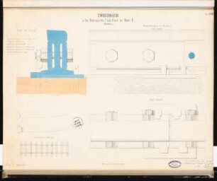 Hochofenanlage mit Verbindungsbahn Schinkelwettbewerb 1863: Schiene: Grundriss, Details