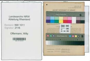 Entnazifizierung Willy Offermann , geb. 13.11.1912 (Uhrmachermeister)