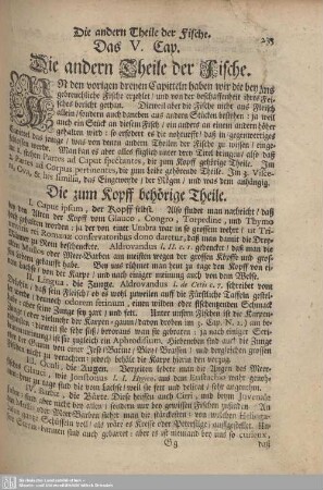Das V. Cap. Die andern Theile der Fische.