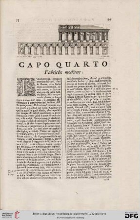Capo quarto: Fabriche moderne
