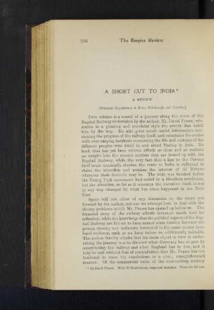 A Short Cut to India