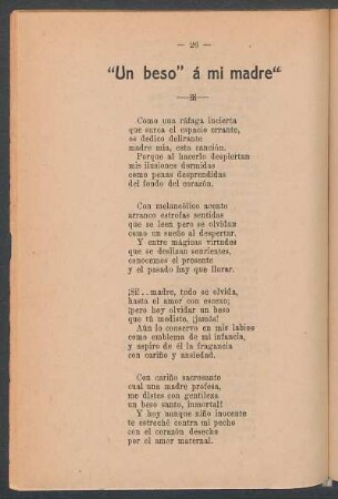 "Un beso á mi madre"