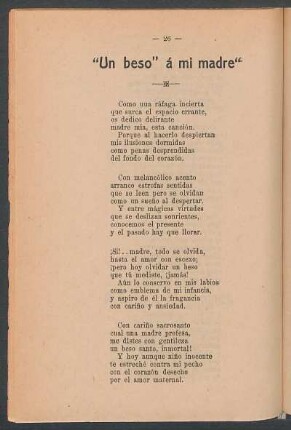 "Un beso á mi madre"