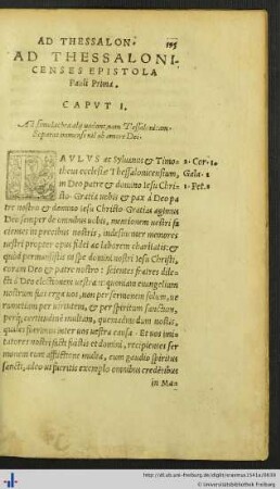 Ad Thessalonicenses Epistola Pauli Prima.