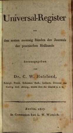 Journal der practischen Heilkunde. [40,a]