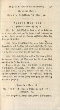Neunter Titel. Von dem Gesellschafts-Vertrag