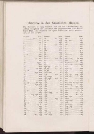 Bildwerke in den Staatlichen Museen.