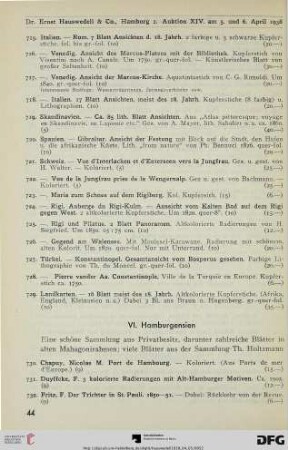VI: Hamburgensien (Nr. 730-920)