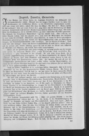 Jugend, Familie, Gemeinde