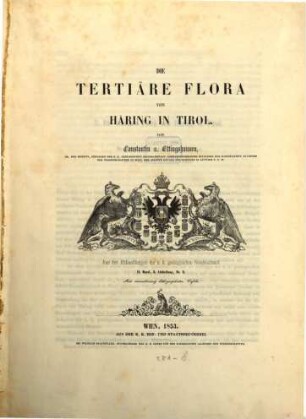 Die tertiäre Flora von Häring in Tirol : Mit 31 lithograph. Taf.