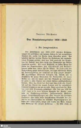 Zweiter Abschnitt: Das Revolutionszeitalter 1830–1848