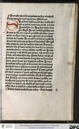 Formula vivendi canonicorum sive viciariorum secularium aut etiam devotorum presbiterorum.