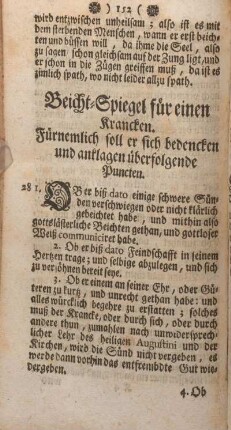 Beicht-Spiegel für einen Krancken.