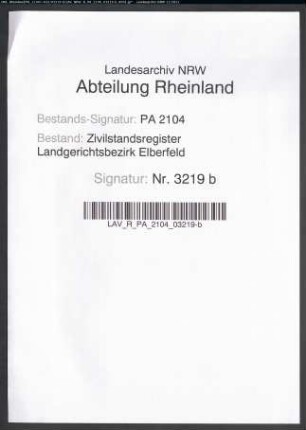 Geburtsregister Merscheid