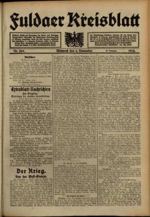 Ausgabe vom Mittwoch, den 04. November 1914.