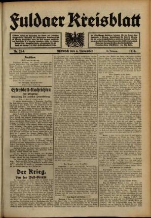 Ausgabe vom Mittwoch, den 04. November 1914.