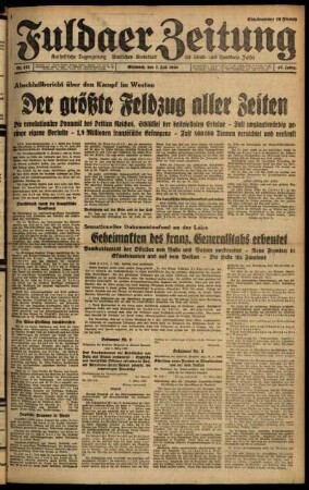 Ausgabe vom Mittwoch, den 03. Juli 1940.