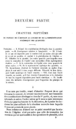 Deuxième Partie. Chapitre VII. Du Passage de L'Abstrait Au Concret Et De La Représentation Algébrique Des Quantités.