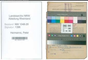 Entnazifizierung Peter Hermanns , geb. 06.06.1901 (Beamter)