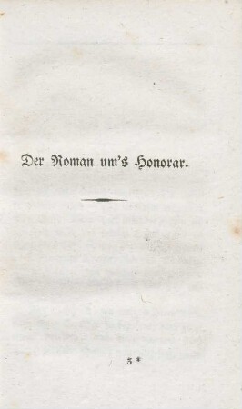 Der Roman um's Honorar