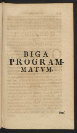 Biga Programmatum.
