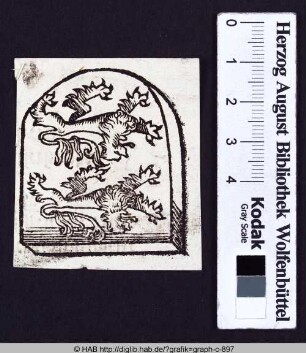 Wappenschild mit zwei Löwen