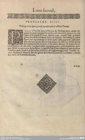 PROBLESME XIIII. Desseing d'une figure grande representante le Mont Tmolus.