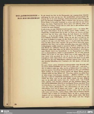 Die Jahreszeiten - Das Hochgebirge