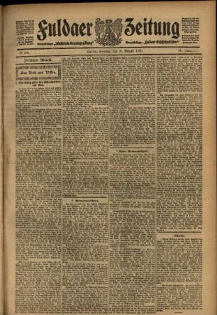 Dritte Ausgabe vom Samstag, den 28. August 1909.