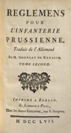 Reglemens pour l'infanterie Prussienne, 2