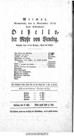 Othello, der Mohr von Venedig