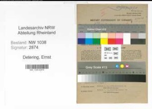 Entnazifizierung Ernst Detering , geb. 13.10.1900 (Beamter)