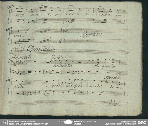 Quintetta: "Sento o Dio che questo piede"