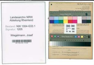 Entnazifizierung Josef Wiegelmann , geb. 19.11.1889 (Lehrer)