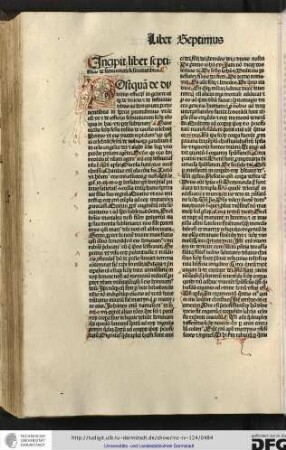 Incipit liber septimus de sanctorum festivitatibus.