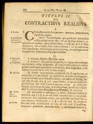 Titulus II. De Contractibus Realibus