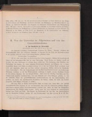 II. Von der Universität im Allgemeinen und von den Universitätsinstituten.