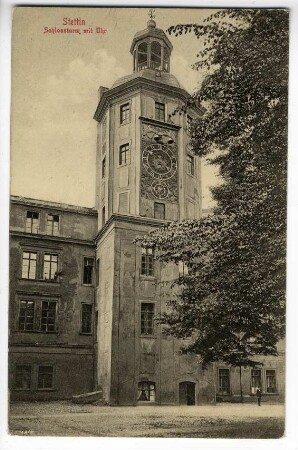 Stettin. Schlossturm mit Uhr