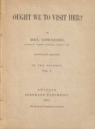 Ought we to visit her?, 1