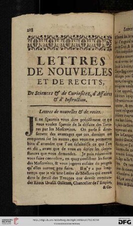 Lettres de nouvelles et de recits, de Sciences & de Curiositez, [...]