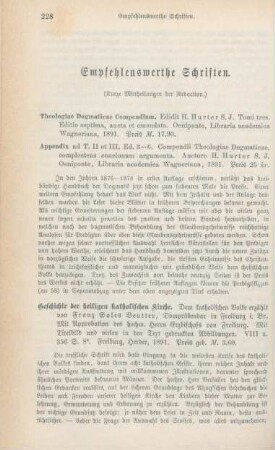 228-237 Empfehlenswerthe Schriften