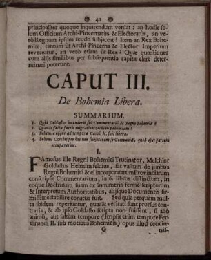 Caput III. De Bohemia Libera.