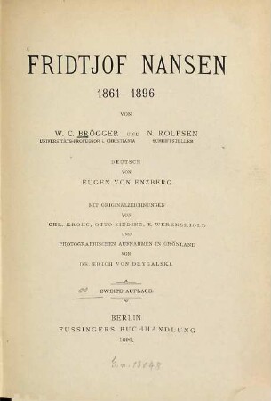 Fridtjof Nansen 1861-1896