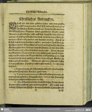 Christliches Andencken