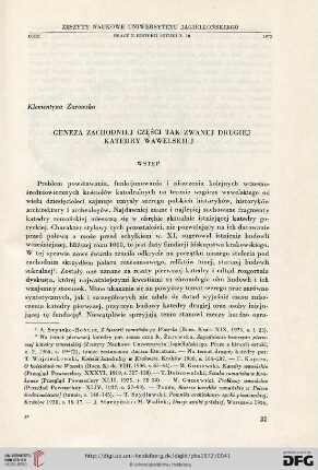 10: Geneza zachodniej części tak zwanej drugiej katedry wawelskiej