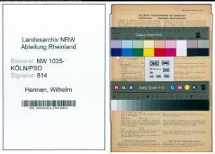 Entnazifizierung Wilhelm Hannen , geb. 07.05.1901 (Schlosser)