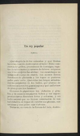 Un rey popular - Fábula